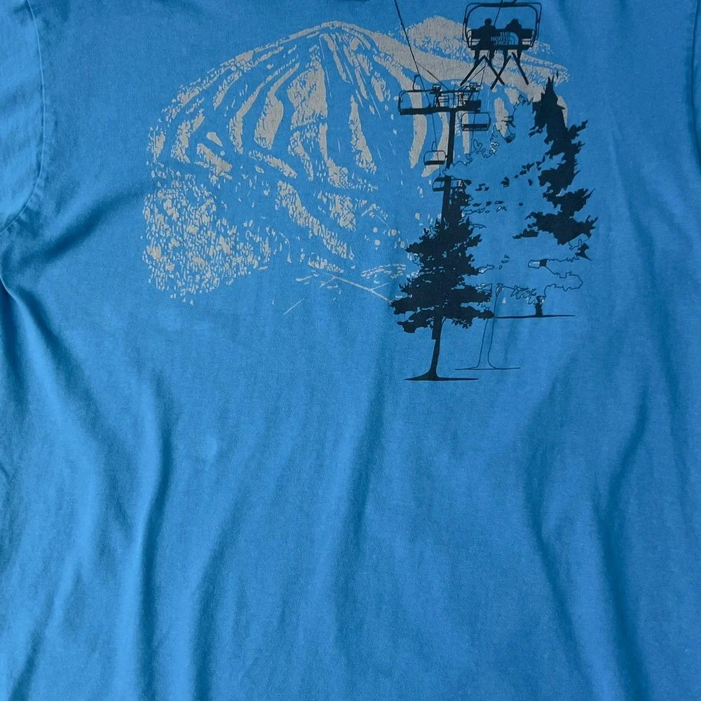 The North Face Blue Graphic Mountain Tee - Casual Men’s Shirt
